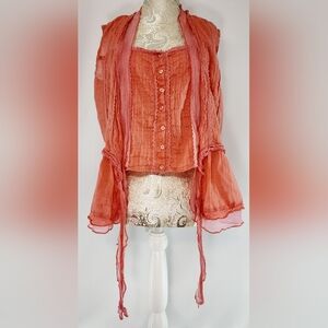 NDS New Direction sport coral blouse